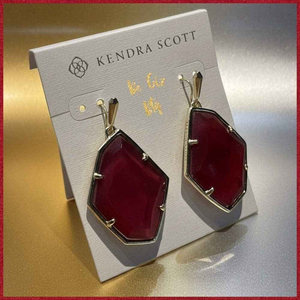 Authentic Kendra Scott Beatrix Necklace and Dunn Red Coral Earrings Set - Picture 4 of 11